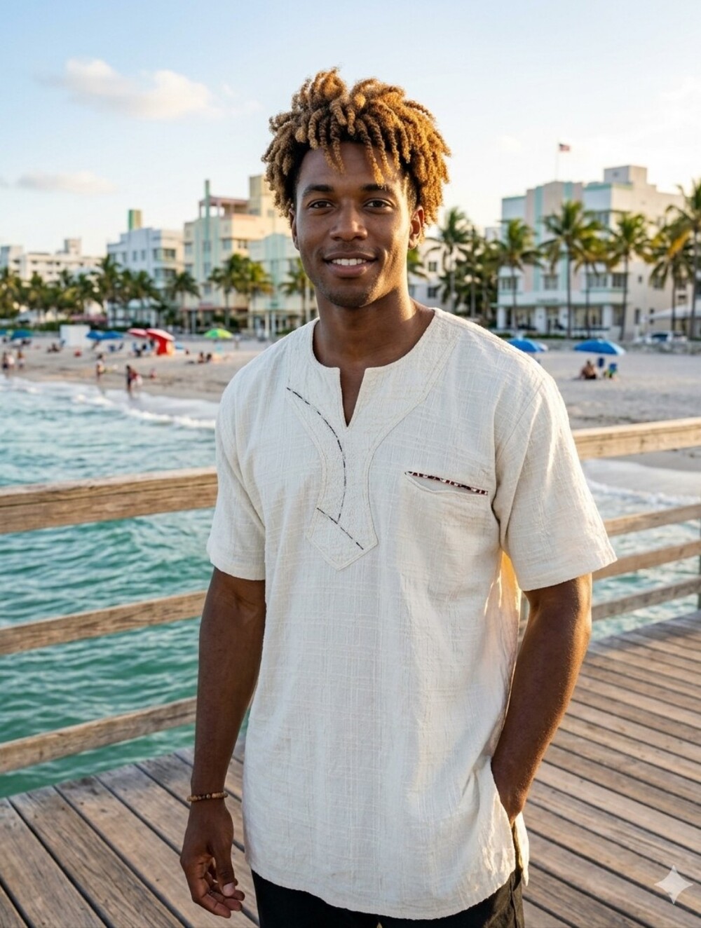 African Cream Textured Dashiki Shirt